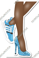 Caribbean - Dark Skin Tone Women's Legs with High Heel & Tennis Shoe w/ Variants