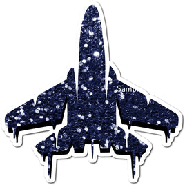 Navy Blue Sparkle - Military Jet Silhouette w/ Variants