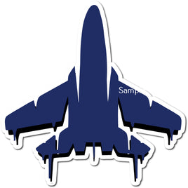 Flat Navy Blue Sparkle - Military Jet Silhouette w/ Variants
