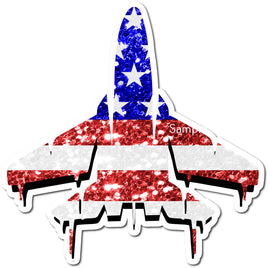American Flag - Military Jet Silhouetted w/ Variants