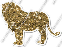 Gold Sparkle Lion Sitting Silhouette w/ Variants