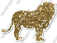 Gold Sparkle Lion Sitting Silhouette w/ Variants