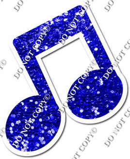 Blue Sparkle Slanted Beamed Eighth Music Note w/ Variants
