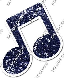Navy Blue Sparkle Slanted Beamed Eighth Music Note w/ Variants