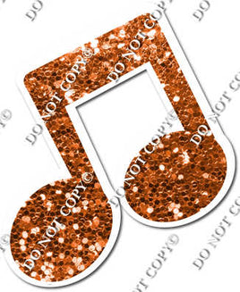 Orange Sparkle Slanted Beamed Eighth Music Note w/ Variants