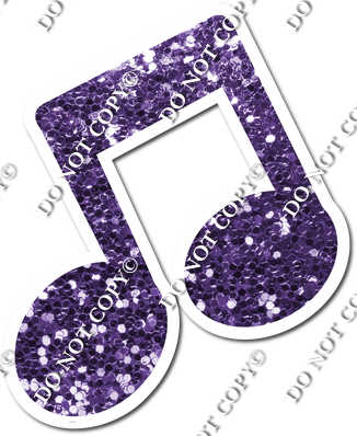 Purple Sparkle Slanted Beamed Eighth Music Note| Sign Swag USA