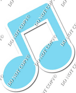 Flat Baby Blue Slanted Beamed Eighth Music Note w/ Variants