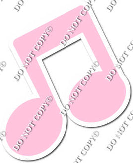 Flat Baby Pink Slanted Beamed Eighth Music Note w/ Variants