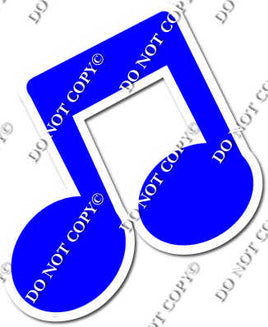 Flat Blue Slanted Beamed Eighth Music Note w/ Variants