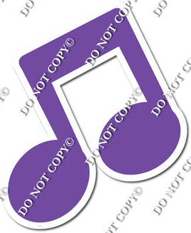 Flat Purple Slanted Beamed Eighth Music Note w/ Variants