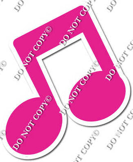 Flat Hot Pink Slanted Beamed Eighth Music Note w/ Variants