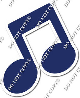 Flat Navy Blue Slanted Beamed Eighth Music Note w/ Variants