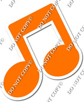 Flat Orange Slanted Beamed Eighth Music Note w/ Variants