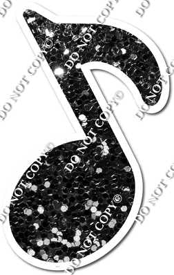 Black Sparkle Eighth Music Note w/ Variants