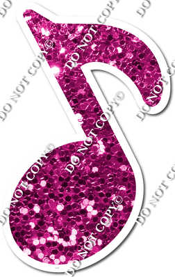 Hot Pink Sparkle Eighth Music Note w/ Variants