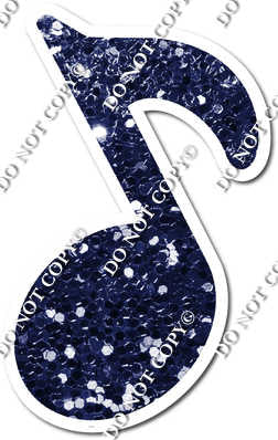 Navy Blue Sparkle Eighth Music Note w/ Variants