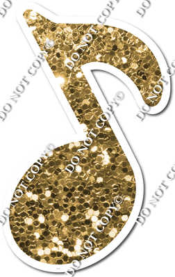 Gold Sparkle Eighth Music Note w/ Variants