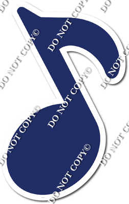 Flat Navy Blue Eighth Music Note w/ Variants