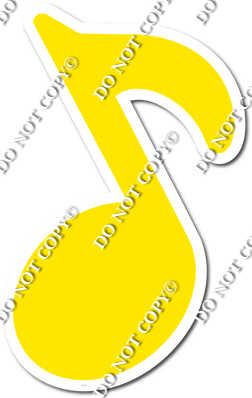 Yellow Eight Note Flat Yellow Eighth Music Note| Sign Swag USA