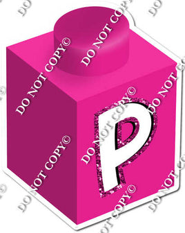 Hot Pink - P Letter Block