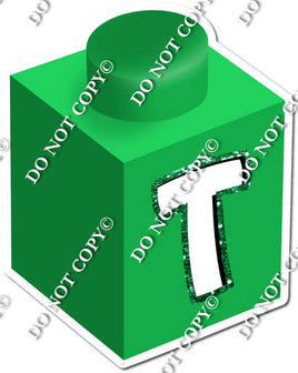 Green - T Letter Block