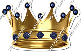 Gold Crown with Navy Blue Gems