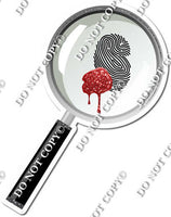 Magnifying Glass & Finger Print - Crime Scene w/ Variants