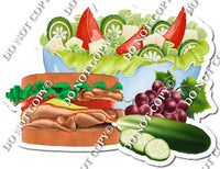 Turkey Sandwich, Salad, & Vegetables w/ Variants