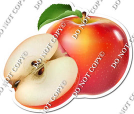 Whole & Half Red Apple