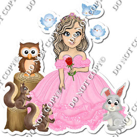 Princess in Pink Dress with Animals w/ Variants