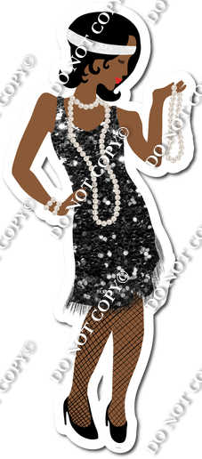 Dark Skin Tone Great Gatsby Women with Pearls w/ Variants