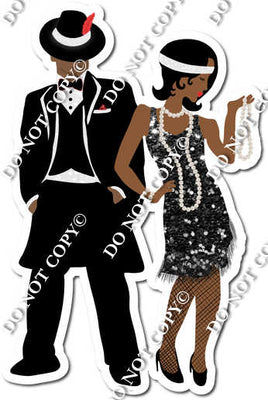 Dark Skin Tone Great Gatsby Man & Woman w/ Variants