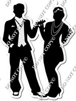 2 Great Gatsby Man & Woman Dancing Silhouette w/ Variants
