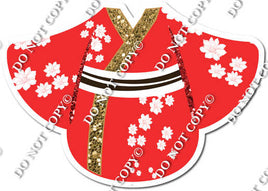 Kimono Dress - Red with Gold Trim w/ Variants