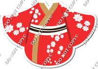 Kimono Dress - Red with Gold Trim w/ Variants