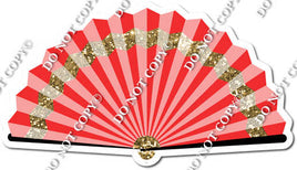 Hand Fan - Red & Gold w/ Variants