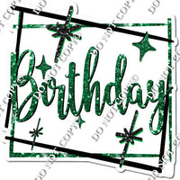 Black Border - Green Happy Birthday Statement w/ Variants