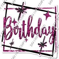 Black Border - Hot Pink Happy Birthday Statement w/ Variants
