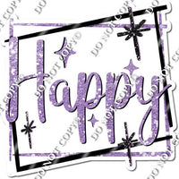 Black Border - Lavender Happy Birthday Statement w/ Variants