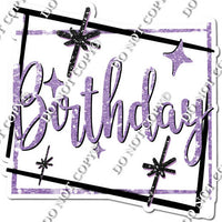 Black Border - Lavender Happy Birthday Statement w/ Variants