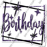 Black Border - Purple Happy Birthday Statement w/ Variants