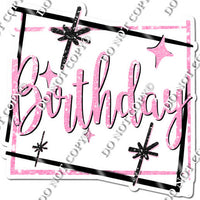 Black Border - Baby Pink Happy Birthday Statement w/ Variants
