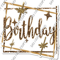 Gold Border - Chocolate Happy Birthday Statement w/ Variants