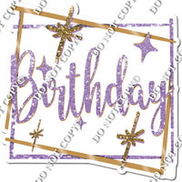 Gold Border - Lavender Happy Birthday Statement w/ Variants