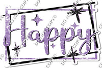 Black Border - Lavender Happy Birthday Statement w/ Variants