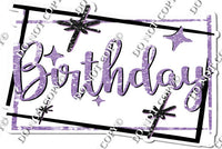 Black Border - Lavender Happy Birthday Statement w/ Variants