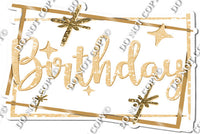 Gold Border - Champagne Happy Birthday Statement w/ Variants