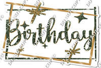 Gold Border - Sage Happy Birthday Statement w/ Variants