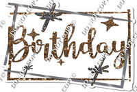 Silver Border - Chocolate Happy Birthday Statement w/ Variants