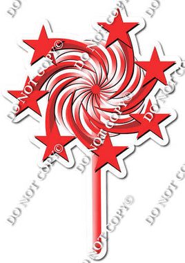 Flat - Red - Spinning Star Wand